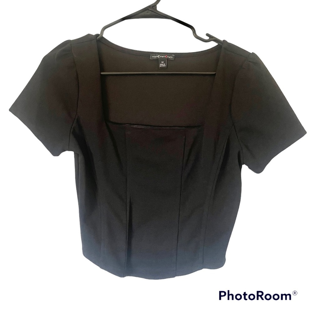 Square neck ribbed corset crop top